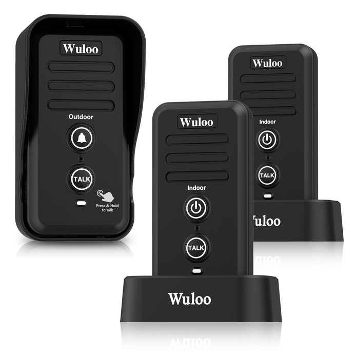 Wuloo Wireless Intercom Doorbell ( 1&2, Black )