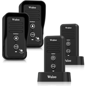 Wuloo Wireless Intercom Doorbell ( 2&2, Black )