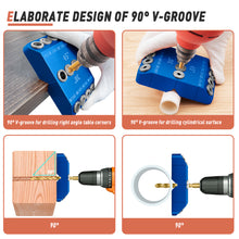 Load image into Gallery viewer, 30 45 90 Angled Drill Guide Jig for Cable Railing Lag Screw Kit Wood Post, Blue