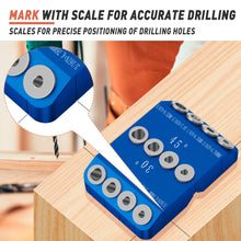 Load image into Gallery viewer, 30 45 90 Angled Drill Guide Jig for Cable Railing Lag Screw Kit Wood Post, Blue