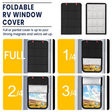 Load image into Gallery viewer, RV Door Window Shade, Foldable Magnet RV Blackout Window Cover, (Black Silver)