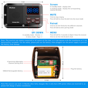 Wuloo Wireless Driveway Alarm (1&4, Brown)