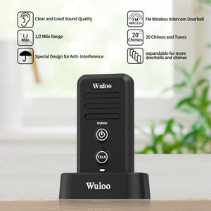 Wuloo Wireless Intercom Doorbell ( 1&1, Black )