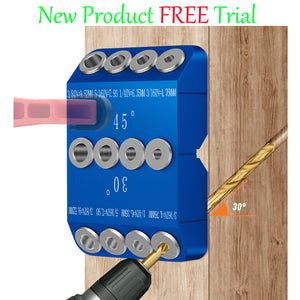 30 45 90 Angled Drill Guide Jig for Cable Railing Lag Screw Kit Wood Post, Blue