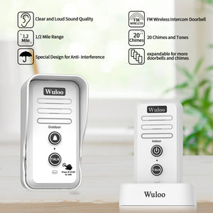 Wuloo Wireless Intercom Doorbell ( 2&2, White )