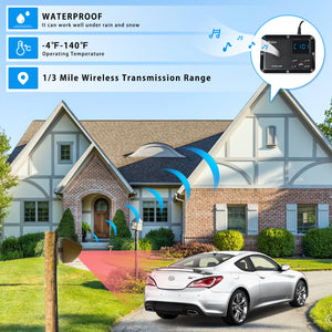 Wuloo Solar Wireless Driveway Alarm (1&1, Brown)