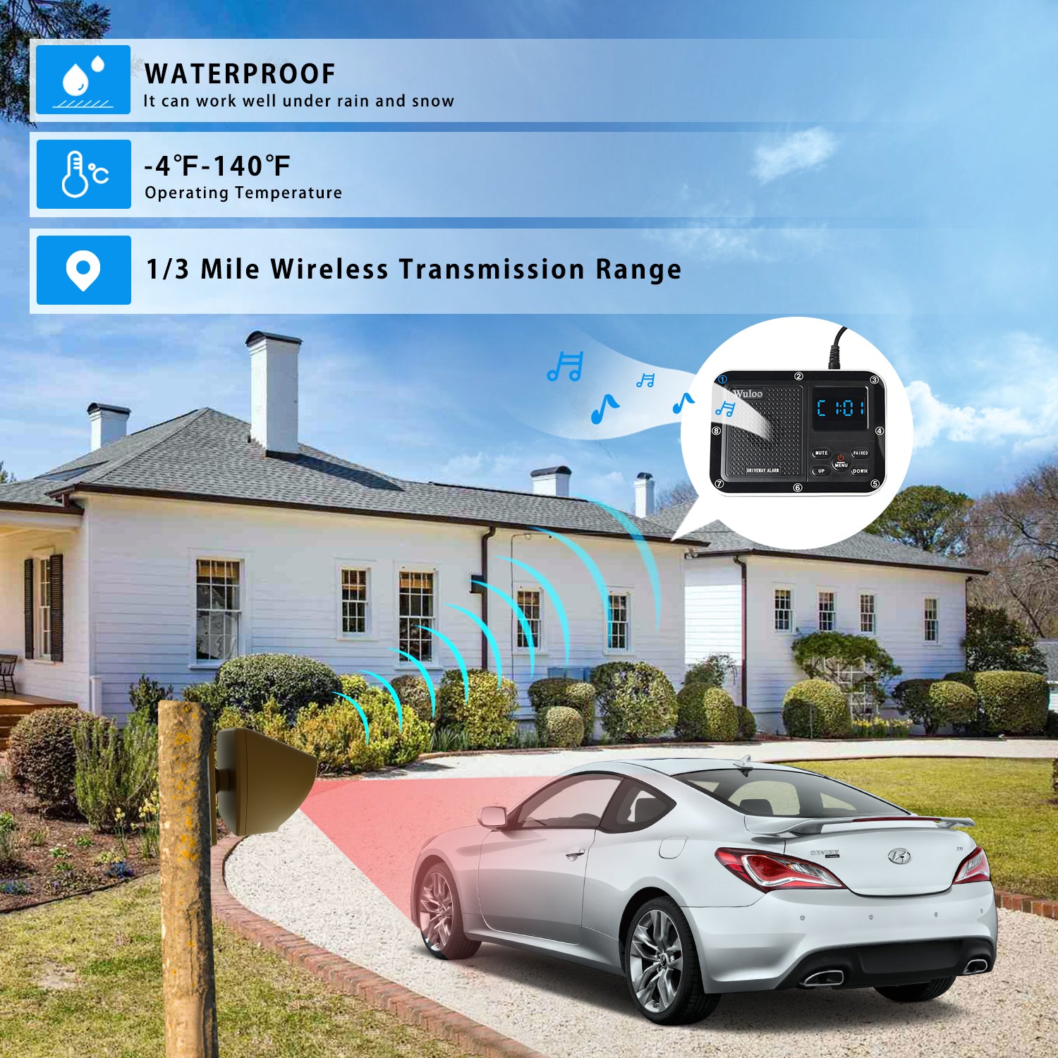 Remote 2025 driveway alarm