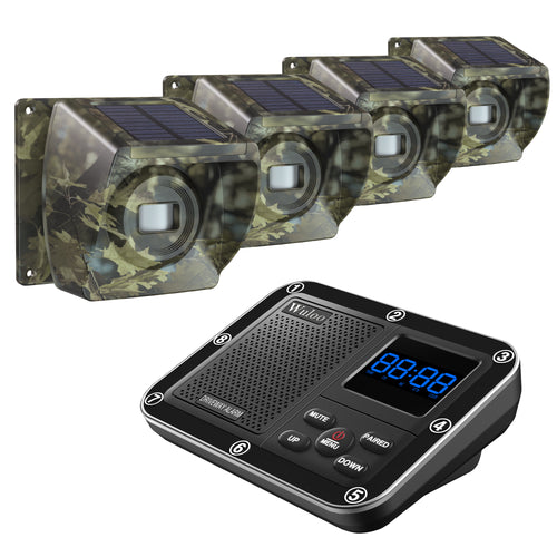 Wuloo Solar Wireless Driveway Alarm (1&4, Camouflage)