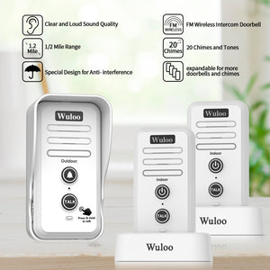 Wuloo Wireless Intercom Doorbell ( 1&2, White )