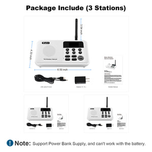 Wuloo Wireless Intercoms System for Home Office WL888 ( 3 packs, White )