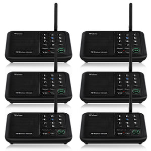 Wuloo Wireless Intercoms System for Home Office WL666 ( 6 packs, Black )