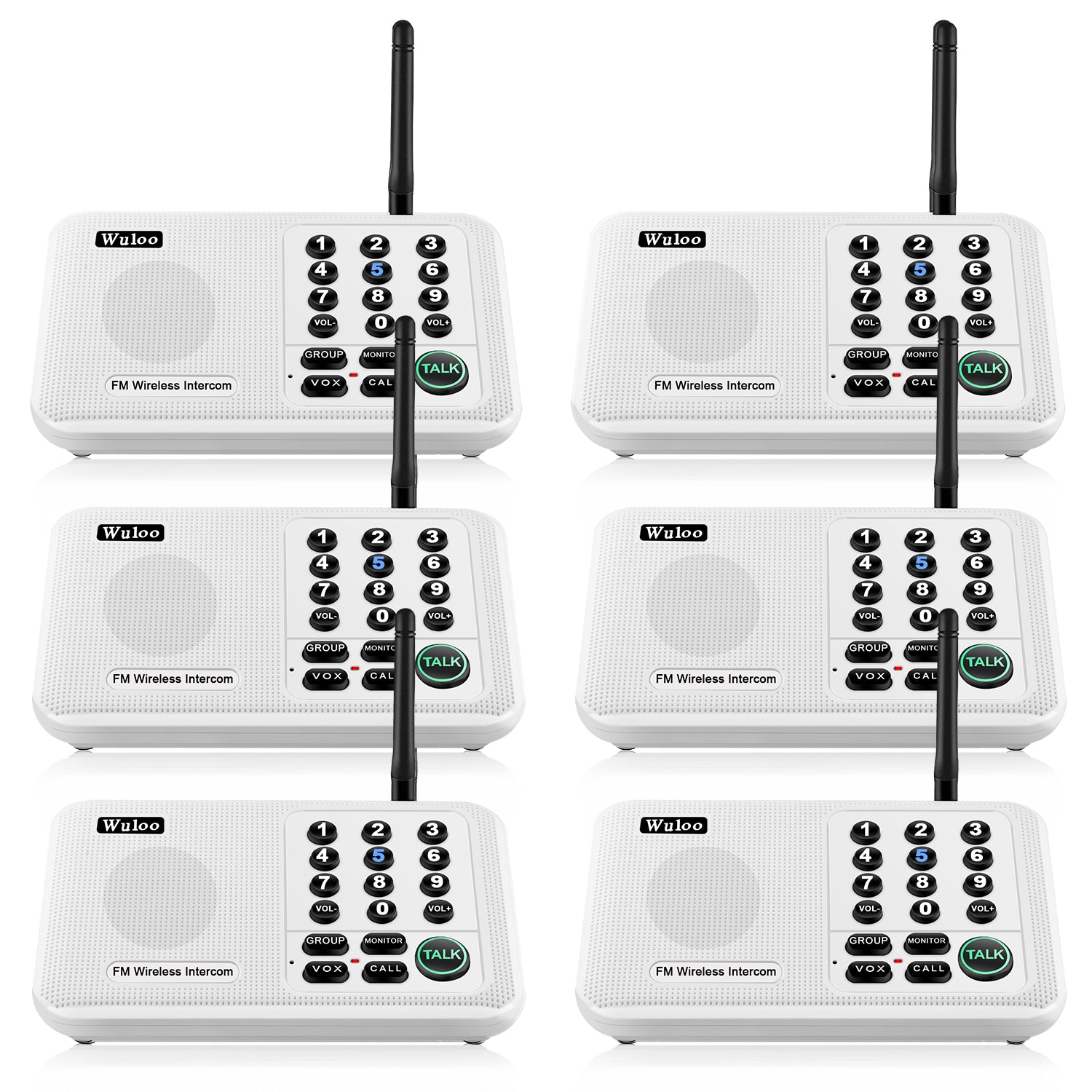 6 Pack Intercoms Wireless for Home Long Range 1 Mile Wireless 並行輸入品 6 Pack Wuloo Intercoms Wireless for Home 5280 Feet Range