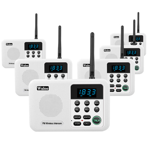 Wuloo Wireless Intercoms System for Home Office WL888 ( 6 packs, White )