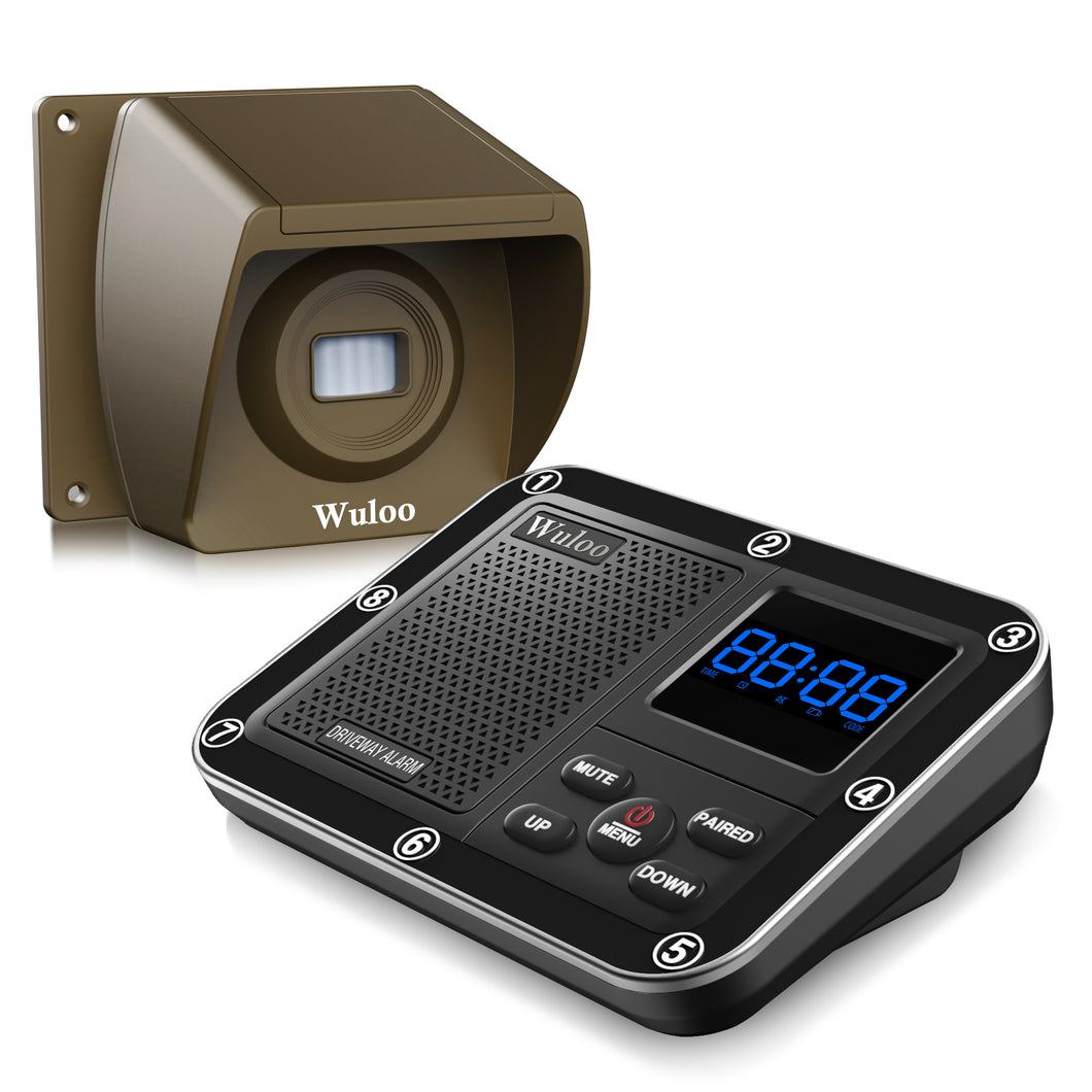 Wuloo Wireless Driveway Alarm (1&1, Brown)