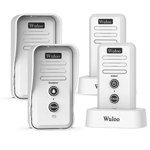 Wuloo Wireless Intercom Doorbell ( 2&2, White )