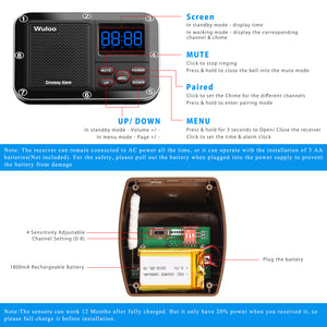 Wuloo Wireless Driveway Alarm (1&2, Brown)