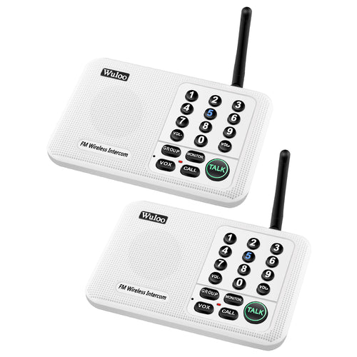 Wuloo Wireless Intercoms System for Home Office WL666 ( 2 packs, White)