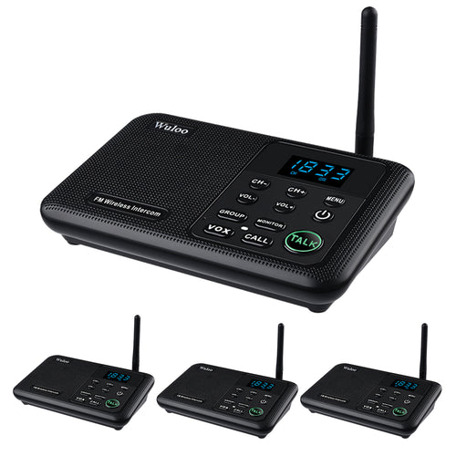 Wuloo Wireless Intercoms System for Home Office WL888 ( 4 packs, Black )