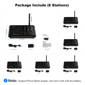 Wuloo Wireless Intercoms System for Home Office WL666 ( 6 packs, Black )